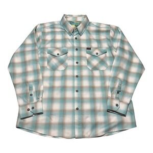 Dixxon Angaga Island Multicolor Polyester Plaid Flannel Button Up Men's 2XL